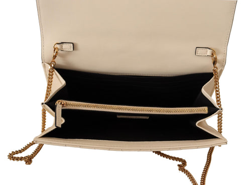 Versace White Nappa Leather Medusa Evening Bag